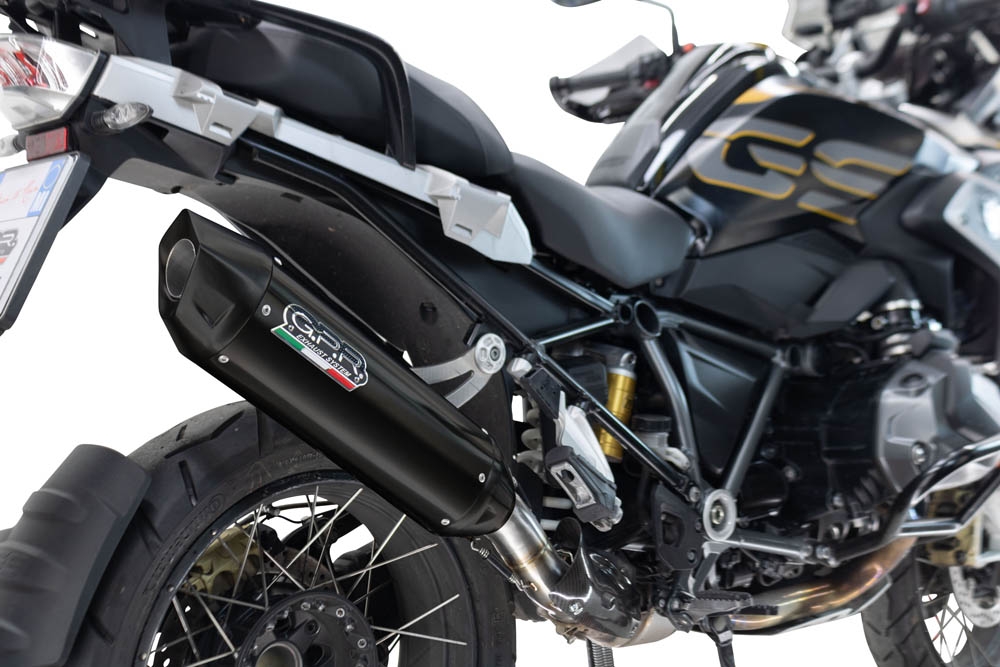 Esapament GPR compatibil cu Bmw R 1250 Gs -Adventure 2019 Evacuare slip-on omologata, inclusiv db killer detașabil și cot de legătură,Furore-X Titanio Nero