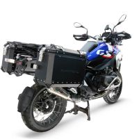 GPR TECH compatible with  Bmw R 1300 GS Adventure 2024/2026 GPR TECH Pair of side cases aluminum made, black color with specific pannier holder Capacity 38 LT. + 38 LT.