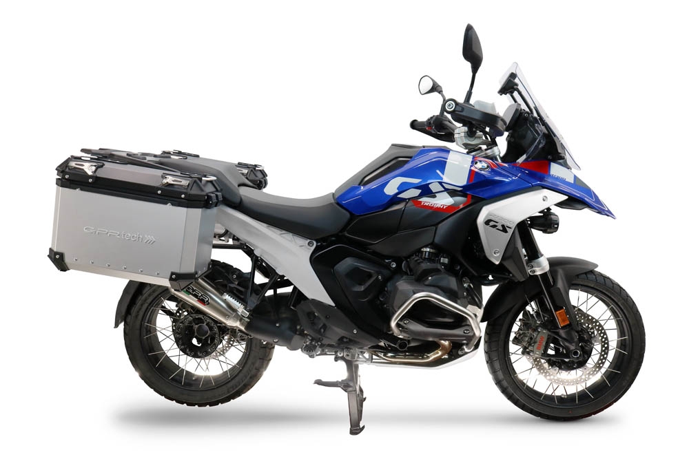 GPR TECH compatible with  Bmw R 1300 GS 2024/2026 GPR TECH Pair of side cases aluminum made, silver color with specific pannier holder Capacity 38 LT. + 38 LT.