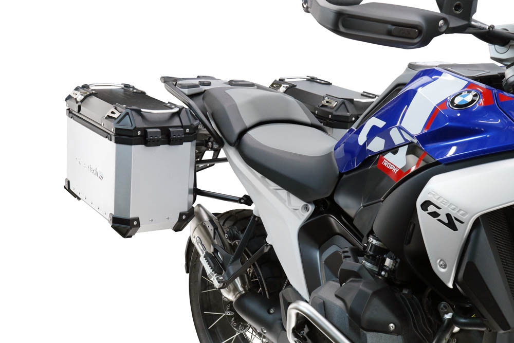 GPR TECH compatible with  Bmw R 1300 GS 2024/2026 GPR TECH Pair of side cases aluminum made, silver color with specific pannier holder Capacity 38 LT. + 38 LT.
