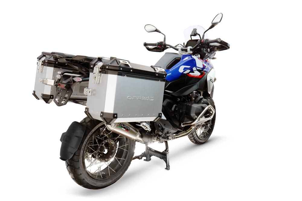 GPR TECH compatible with  Bmw R 1300 GS 2024/2026 GPR TECH Pair of side cases aluminum made, silver color with specific pannier holder Capacity 38 LT. + 38 LT.