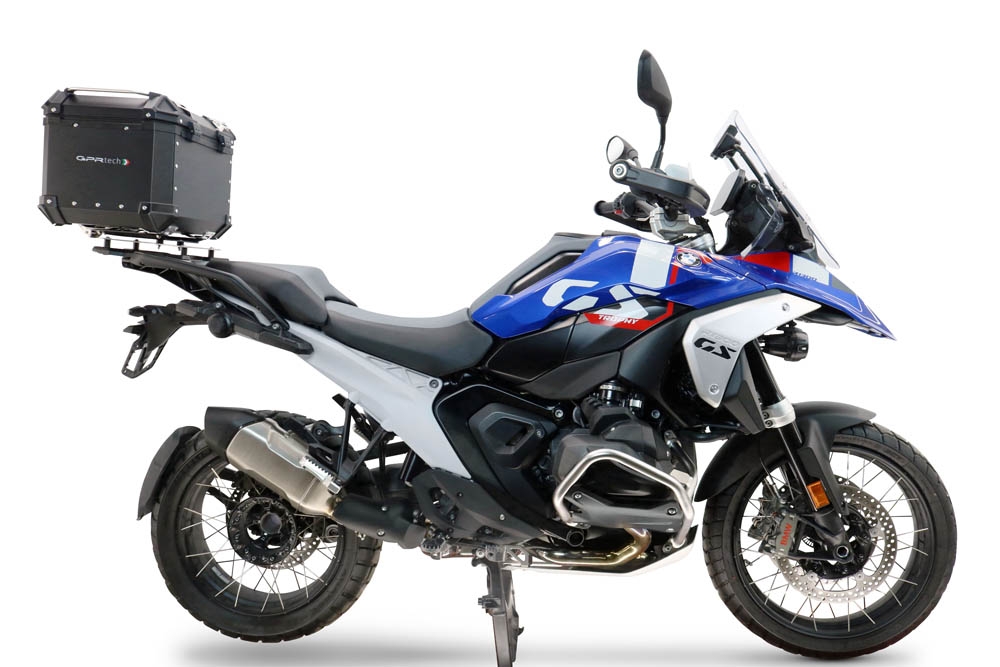 Top case GPR TECH compatible with  Bmw R 1300 GS Adventure 2024/2026 GPR TECH Top case in aluminum, silver color with specific plate included to mount on the original rear rack Capacity 35 LT.