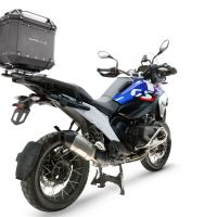 Top case GPR TECH compatible with  Bmw R 1300 GS Adventure 2024/2026 GPR TECH Top case in aluminum, silver color with specific plate included to mount on the original rear rack Capacity 35 LT.