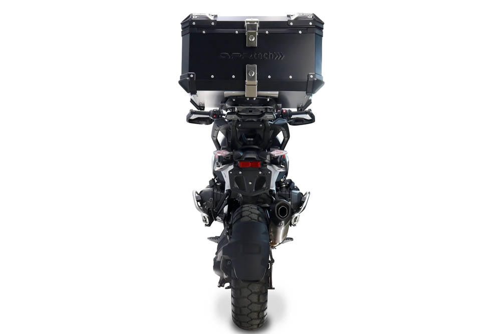 Top case GPR TECH compatible with  Bmw R 1300 GS Adventure 2024/2026 GPR TECH Top case in aluminum, silver color with specific plate included to mount on the original rear rack Capacity 55 LT.