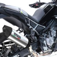 GPR exhaust compatible with  Cf Moto 450 MT 2024-2025, Furore-X Titanio, Slip-on exhaust including removable db killer and link pipe, not EPA-compliant 