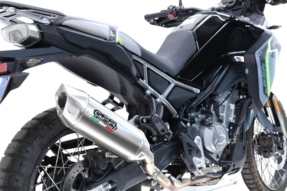Esapament GPR compatibil cu Cf Moto 450 MT 2024 Evacuare slip-on omologata, inclusiv db killer detașabil și cot de legătură,Furore-X Acciaio Inox