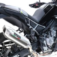 Esapament GPR compatibil cu Cf Moto 450 MT 2024 Evacuare slip-on omologata, inclusiv db killer detașabil și cot de legătură,Furore-X Acciaio Inox