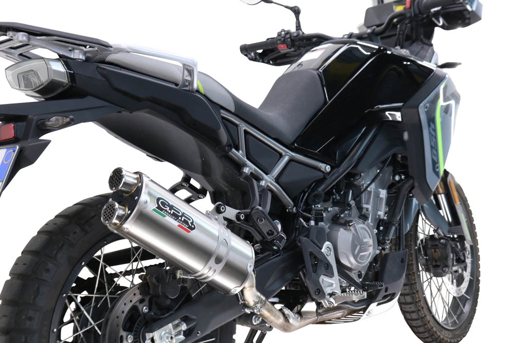 Esapament GPR compatibil cu Cf Moto 450 MT 2024 Evacuări slip-on de curse, inclusiv cot de legătură și db killer detașabil,Dual Inox