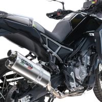 Esapament GPR compatibil cu Cf Moto 450 MT 2024 Evacuări slip-on de curse, inclusiv cot de legătură și db killer detașabil,Dual Inox