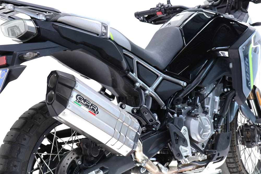 Esapament GPR compatibil cu Cf Moto 450 MT 2024 Sistem complet de evacuare de curse, inclusiv db killer/parascântei detașabil,Hyper Sonic Titanium