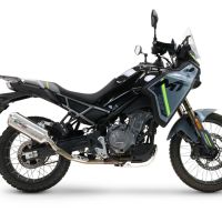 Esapament GPR compatibil cuCf Moto 450 MT 2024 Evacuare slip-on omologata, inclusiv db killer detașabil și conductă de legătură,Satinox 
