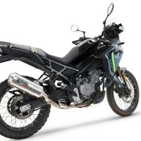 Esapament GPR compatibil cuCf Moto 450 MT 2024 Evacuare slip-on omologata, inclusiv db killer detașabil și conductă de legătură,Satinox 