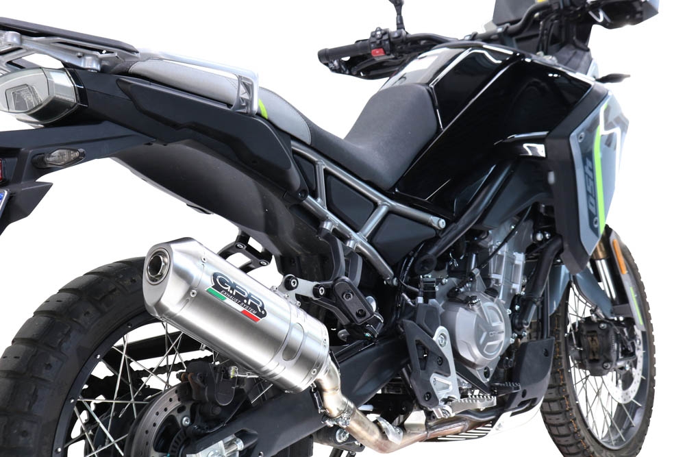 Esapament GPR compatibil cuCf Moto 450 MT 2024 Evacuare slip-on omologata, inclusiv db killer detașabil și conductă de legătură,Satinox 