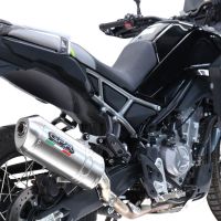 Esapament GPR compatibil cuCf Moto 450 MT 2024 Evacuare slip-on omologata, inclusiv db killer detașabil și conductă de legătură,Satinox 
