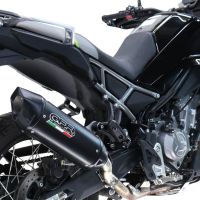 GPR exhaust compatible with  Cf Moto 450 MT 2024-2025, Furore-X Titanio Nero, Slip-on exhaust including removable db killer and link pipe, not EPA-compliant 