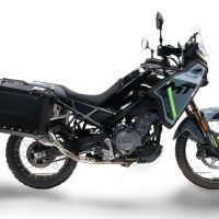 GPR TECH Uyumlu  Cf Moto 650 Mt 2021/2024 e5 Zwart Pereche de cutii laterale din aluminiu, culoare neagră, cu suport specific pentru geantă Capacitate 38 litri + 38 litri.