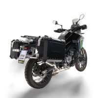 GPR TECH Uyumlu  Cf Moto 650 Mt 2021/2024 e5 Zwart Pereche de cutii laterale din aluminiu, culoare neagră, cu suport specific pentru geantă Capacitate 38 litri + 38 litri.
