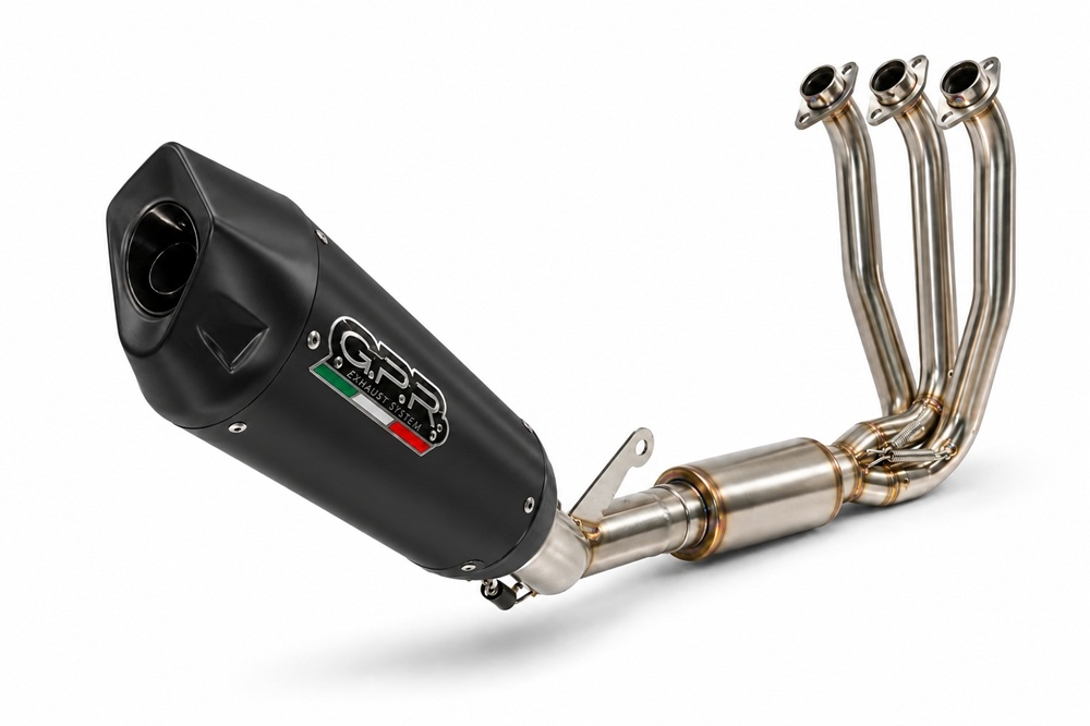 GPR exhaust compatible with Cf Moto 675NK 2024-2027, GP-Revo Black Titanium, Racing full system exhaust, including removable db killer 