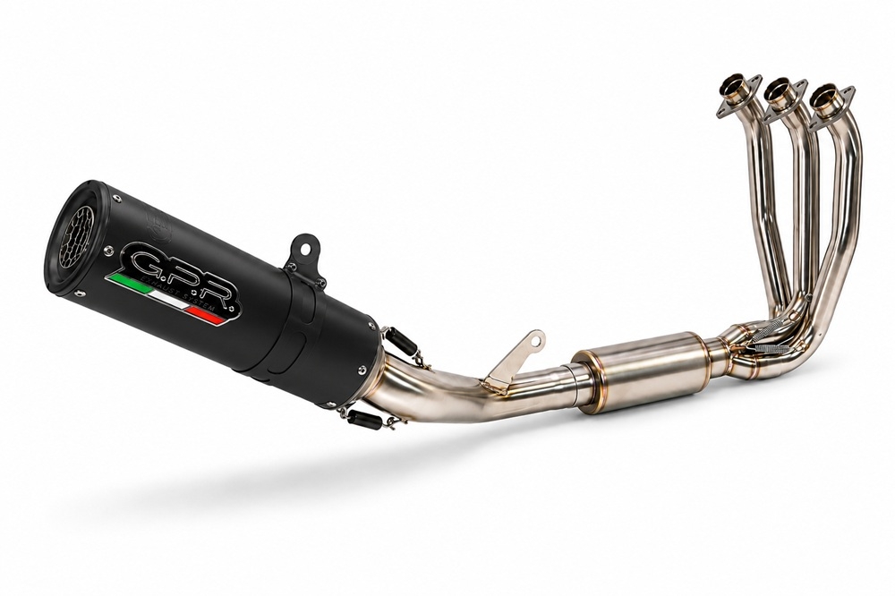 GPR exhaust compatible with Cf Moto 675SR-R 2024-2027, M3 Black Titanium, Racing full system exhaust, including removable db killer 