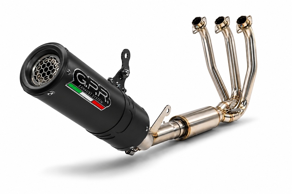 GPR exhaust compatible with Cf Moto 675SR-R 2024-2027, M3 Black Titanium, Racing full system exhaust, including removable db killer 