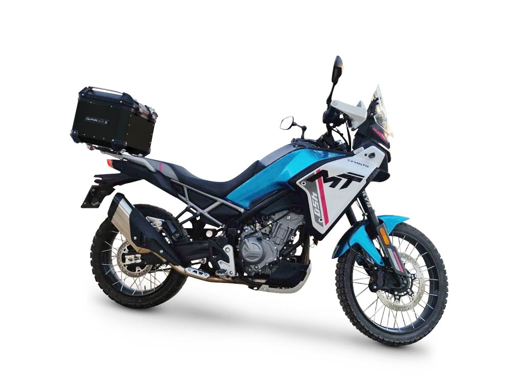 Top case GPR TECH compatible with  Cf Moto 450MT 2023/2025 Euro5 Plus GPR TECH Top case in aluminum, black color with specific plate included Capacity 45 LT.