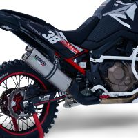 Esapament GPR compatibil cu Honda Crf 1100 L Africa Twin 2020 Evacuare slip-on omologata, inclusiv db killer detașabil și cot de legătură,Dual Inox