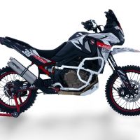 Esapament GPR compatibil cu Honda Crf 1100 L Africa Twin 2020 Evacuare slip-on omologata, inclusiv db killer detașabil și cot de legătură,Dual Inox