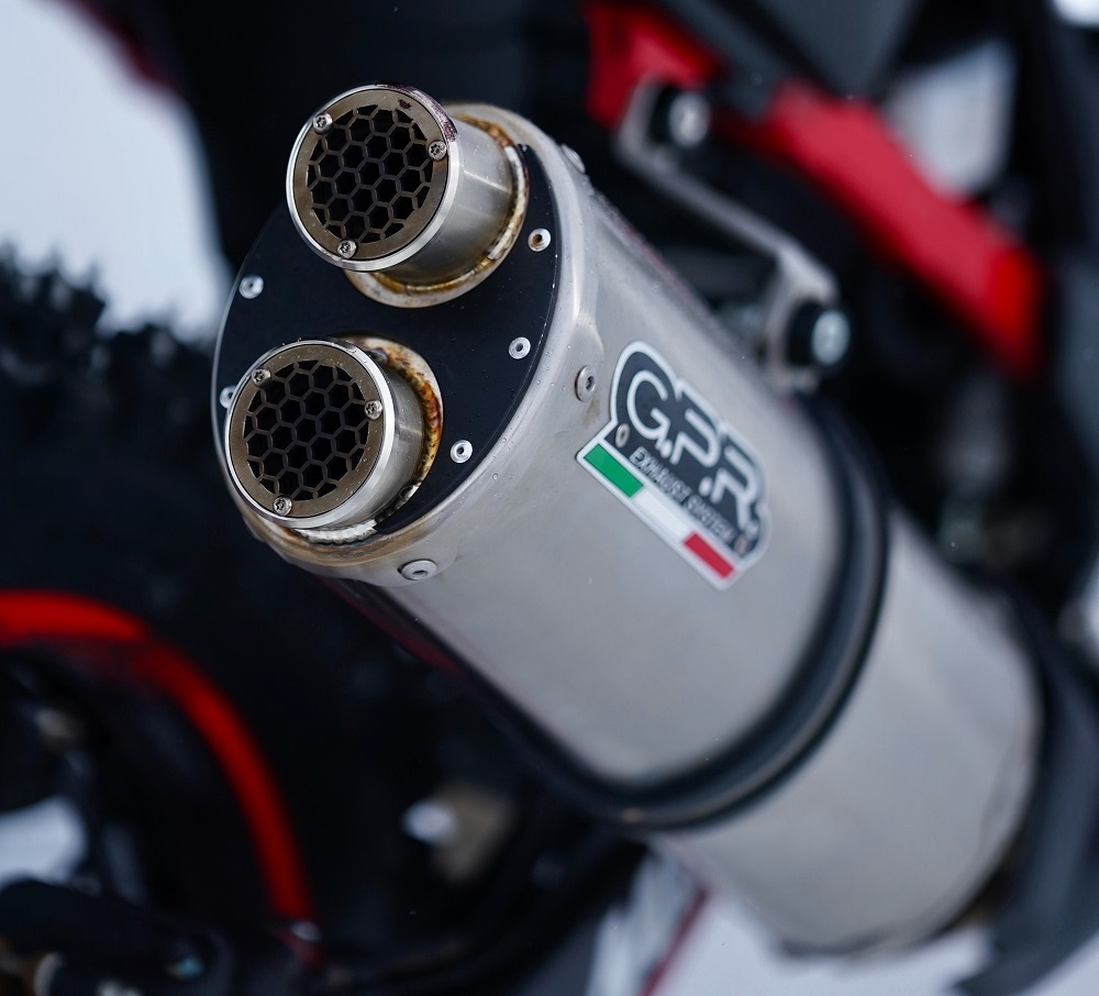 Esapament GPR compatibil cu Honda Crf 1100 L Africa Twin 2020 Evacuare slip-on omologata, inclusiv db killer detașabil și cot de legătură,Dual Inox