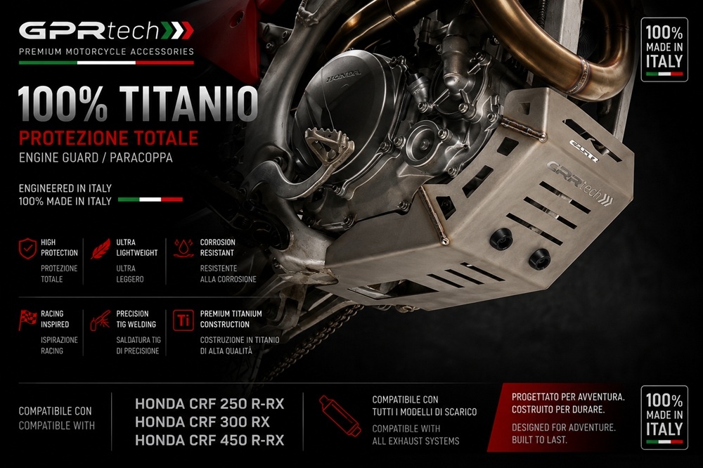 TECH ile uyumlu  Honda Crf 250 R/RX 2022/2024 Placă de protecție din titan 