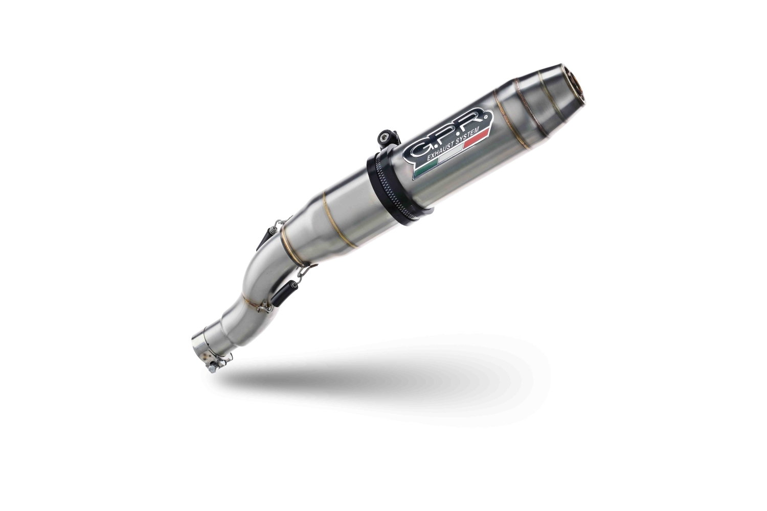 Esapament GPR compatibil cu Aprilia Shiver 900 2017 Evacuare dublă de curse, inclusiv țevi de legătură,Deeptone Inox