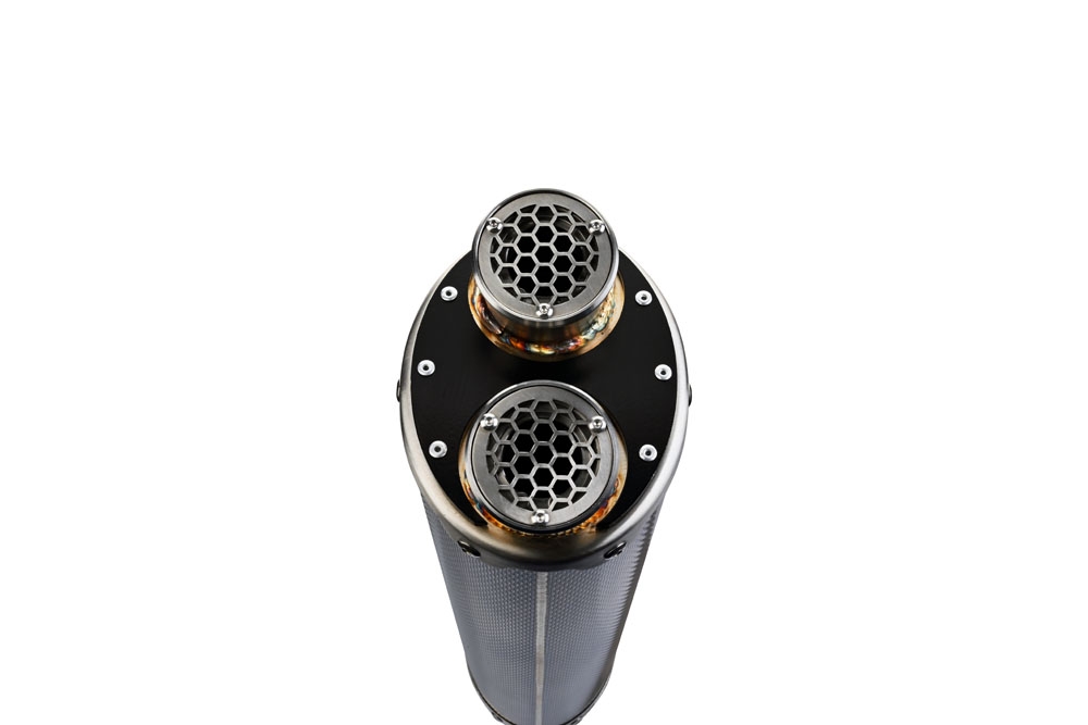 Esapament GPR compatibil cu Benelli Trk 502 2021 Evacuare slip-on omologata, inclusiv db killer detașabil, cot de legătură și catalizator,Dual Poppy