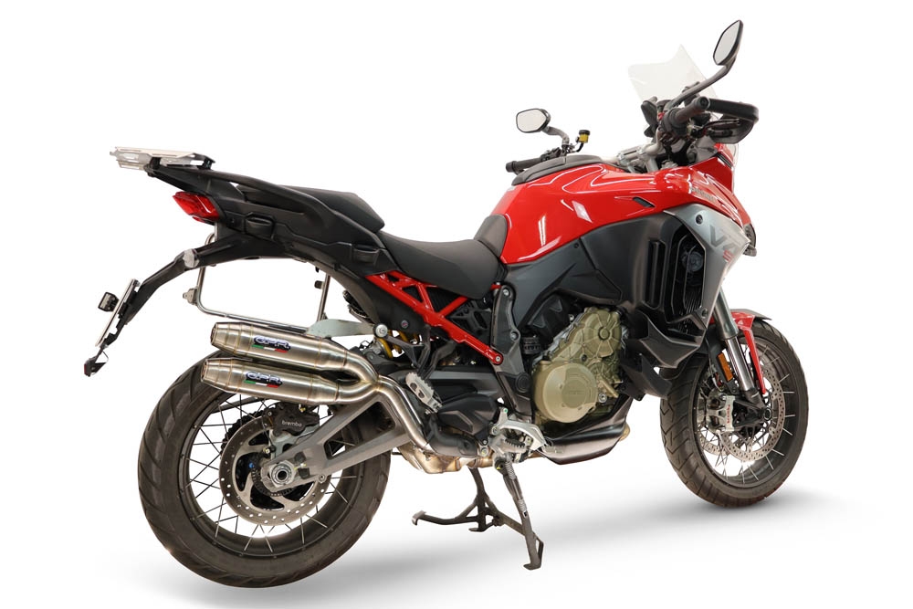 Esapament GPR compatibil cu Ducati Multistrada V4 - V4S 2025 Evacuare cu dublă omologare legală, inclusiv db killers și coturi de legătură detașabile,Deeptone Duplex