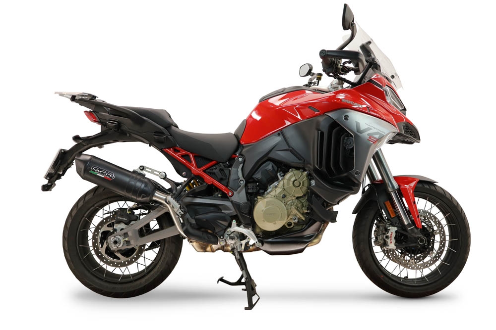 GPR exhaust compatible with Ducati Multistrada V4 - V4S 2025-2026, Furore-X Titanio Nero, Homologated legal slip-on exhaust including removable db killer and link pipe 