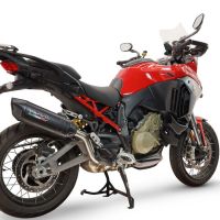 GPR exhaust compatible with Ducati Multistrada V4 - V4S 2025-2026, Furore-X Titanio Nero, Homologated legal slip-on exhaust including removable db killer and link pipe 