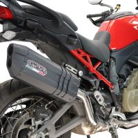 GPR exhaust compatible with Ducati Multistrada V4 - V4S 2025-2026, Hyper Sonic Black Titanium, Homologated legal slip-on exhaust including removable db killer and link pipe 