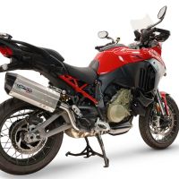 GPR exhaust compatible with Ducati Multistrada V4 - V4S 2025-2026, Hyper Sonic Titanium, Homologated legal slip-on exhaust including removable db killer and link pipe 