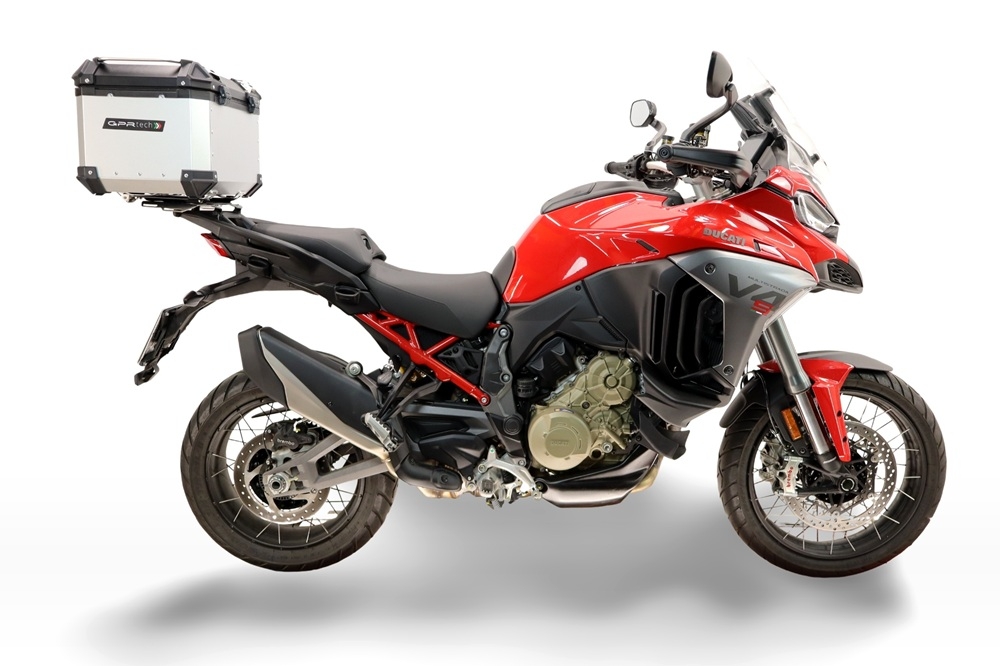 Top case GPR TECH compatible with  Ducati Multistrada V4 - V4S 2025/2026 GPR TECH Top case in aluminum, silver color with specific plate included Capacity 35 LT.
