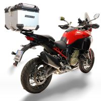 Top case GPR TECH compatible with  Ducati Multistrada V4 - V4S 2025/2026 GPR TECH Top case in aluminum, silver color with specific plate included Capacity 35 LT.