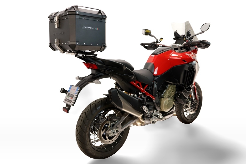 Top case GPR TECH compatible with  Harley Davidson Pan America 1250 2020/2024 GPR TECH Top case in aluminum, black color with specific plate included Capacity 35 LT.