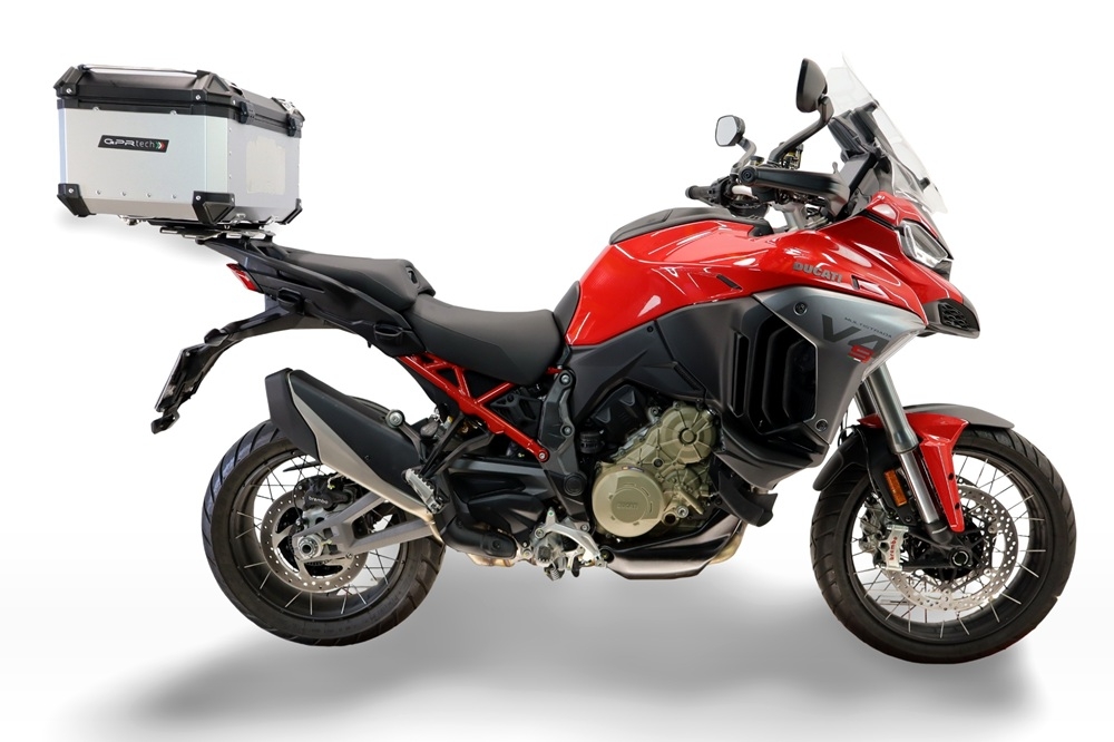 Top case GPR TECH compatible with  Ducati Multistrada V4 - V4S 2025/2026 GPR TECH Top case in aluminum, silver color with specific plate included Capacity 45 LT.