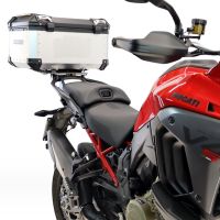 Top case GPR TECH compatible with  Harley Davidson Pan America 1250 2020/2024 GPR TECH Top case in aluminum, silver color with specific plate included Capacity 45 LT.