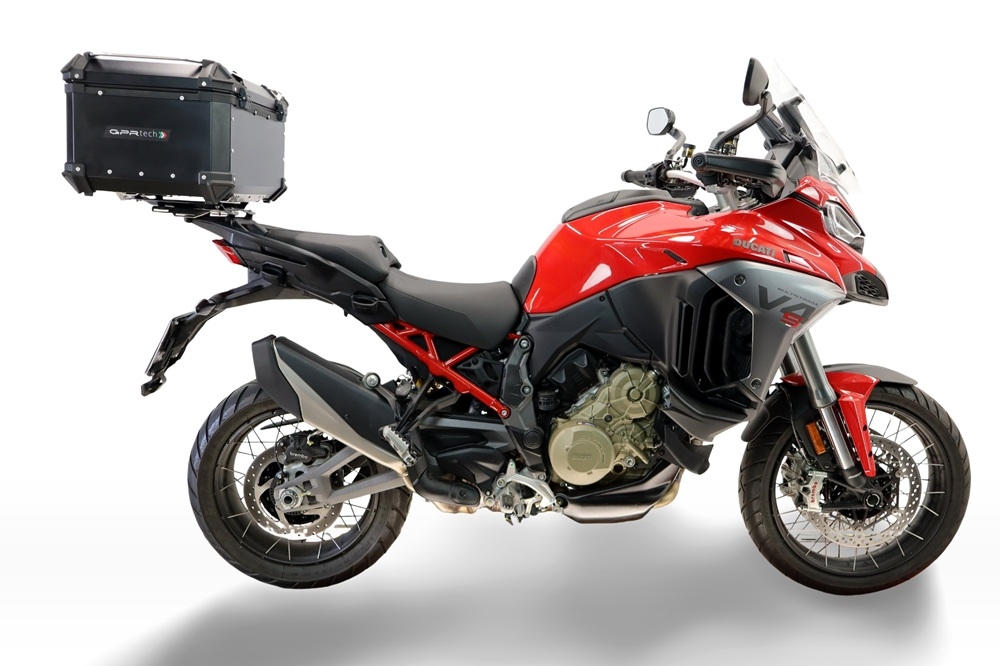 Top case GPR TECH compatible with  Ducati Multistrada V4 - V4S 2025/2026 GPR TECH Top case in aluminum, black color with specific plate included Capacity 55 LT.