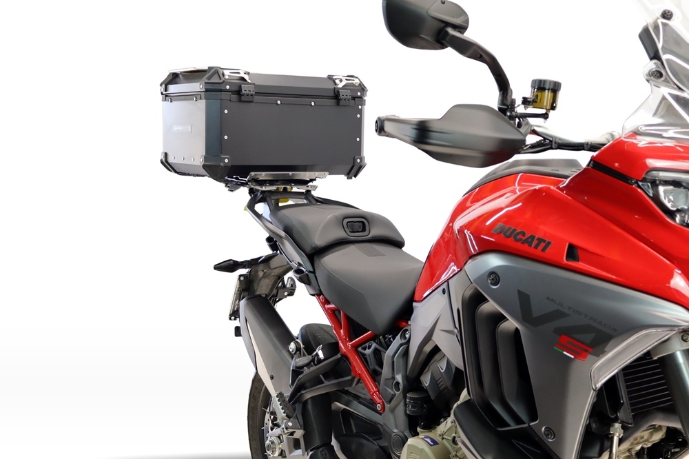 Top case GPR TECH compatible with  Ducati Multistrada V4 - V4S 2025/2026 GPR TECH Top case in aluminum, black color with specific plate included Capacity 55 LT.