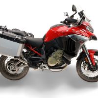 GPR TECH compatible with  Harley Davidson Pan America 1250 2020/2024 GPR TECH Pair of side cases aluminum made with contoured right side, silver color with specific pannier holder TECH-EVO serie  Capacity 38 LT. + 32 LT.