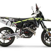 Esapament GPR compatibil cu Fantic Motor XEF 125 2025 Evacuare slip-on de curse, inclusiv cot de legătură și db killer detașabil,Albus Ceramic