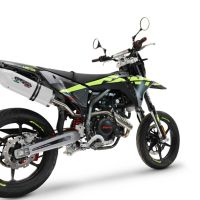 Esapament GPR compatibil cu Fantic Motor XEF 125 2025 Evacuare slip-on de curse, inclusiv cot de legătură și db killer detașabil,Albus Ceramic