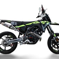 Esapament compatibil cu Fantic Motor XEF 125 2025 Evacuare slip-on de curse, inclusiv cot de legătură și db killer detașabil,Deeptone Inox