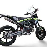 Esapament compatibil cu Fantic Motor XEF 125 2025 Evacuare slip-on de curse, inclusiv cot de legătură și db killer detașabil,Deeptone Inox
