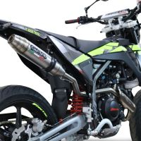 Esapament compatibil cu Fantic Motor XEF 125 2025 Evacuare slip-on de curse, inclusiv cot de legătură și db killer detașabil,Deeptone Inox
