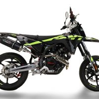 Esapament compatibil cu Fantic Motor XEF 125 2025 Evacuare slip-on omologata, inclusiv db killer detașabil, cot de legătură și catalizator,Furore Evo4 Nero